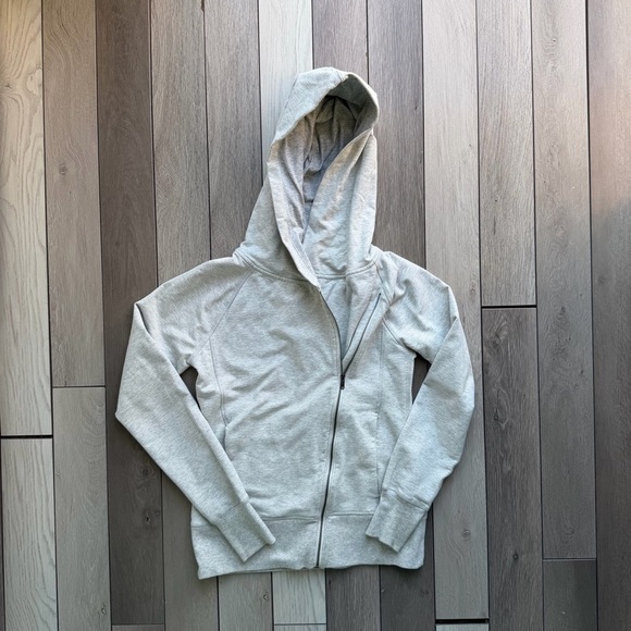 Nike Tops - Nike Yoga Full Zip Asymmetrical Light Grey Womens Hoodie | Size: Medium